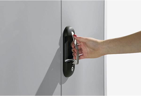 Image du produit C+P Armoire en acier avec portes battantes (100 x 42 x 198 cm)