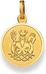 Image du produit Natsumi Schmuck Pendentif signe astrologique Verseau en or 18K/750 rond avec ange (750/18 K Or jaune)