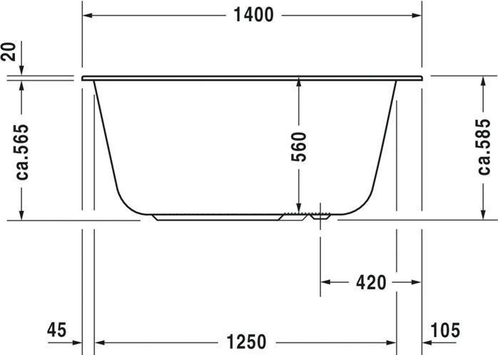 Produktbild Duravit Rechteck-Badewanne DURASTYLE 1400x800mm weiss (140 cm, 80 cm)