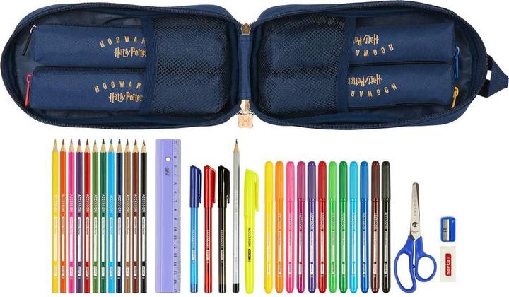 Produktbild Rucksack mit Federtaschen Magical Braun Marineblau (12 x 23 x 5 cm) (33 Stücke)