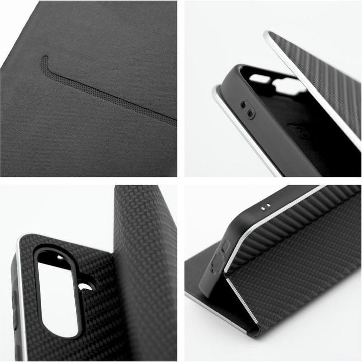 Actual product image Forcell Book case OEM LUNA Book Carbon for SAMSUNG S22 black (Samsung Galaxy S22+)