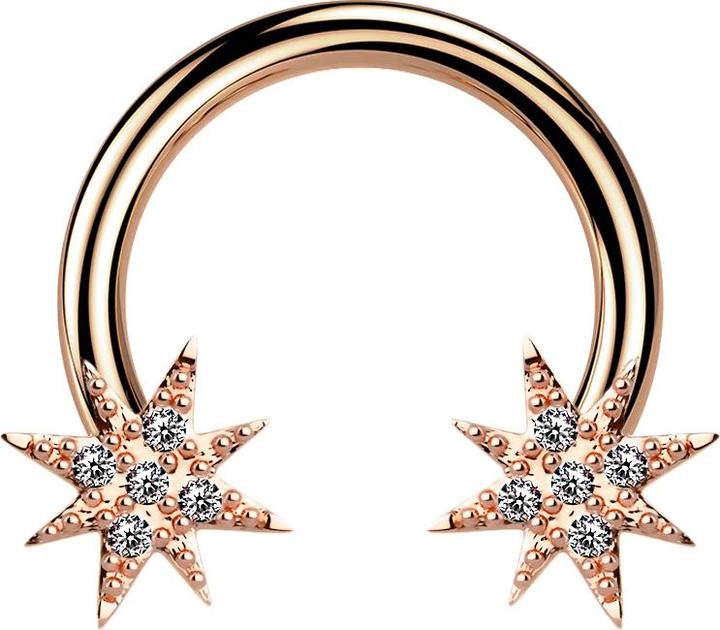 Produktbild Star Piercing Circular Barbell rosegold mit Stern (Chirurgenstahl 316L, Messing)