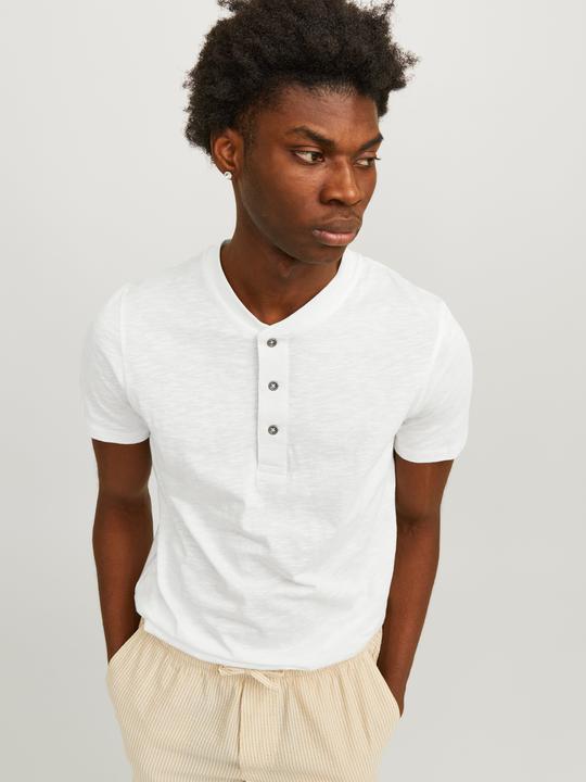 Actual product image Jack & Jones Single-coloured Grandad collar T-shirt T-shirt (L)