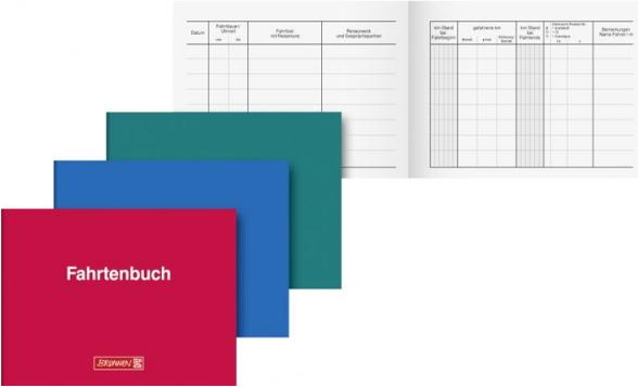 Produktbild Fahrtenbuch quer farbig sortiert, 40 Blatt (40 x)