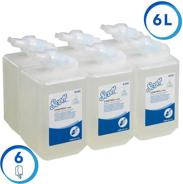 Produktbild Kimberly-Clark Clark SCOTT® 6x 1 L Schaumseife ehemals Kleenex Luxuriöser Schaum - Handreiniger für die h (Flüssigseife, 1000 ml)