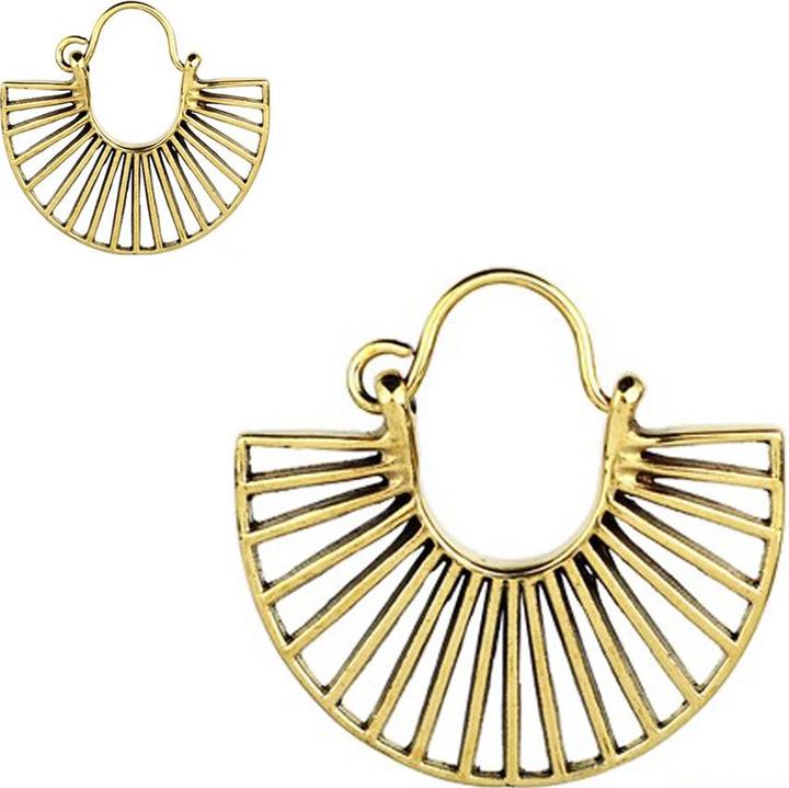 Actual product image Star Piercing Earring gold plated fan (Brass)