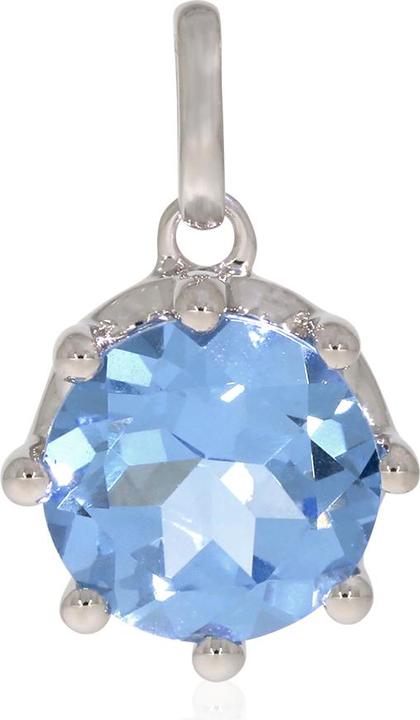 Image du produit Xen Pendentif avec 10 mm de quartz Swiss Blue-HT env. 3,6 ct. rhodié (Argent sterling 925)