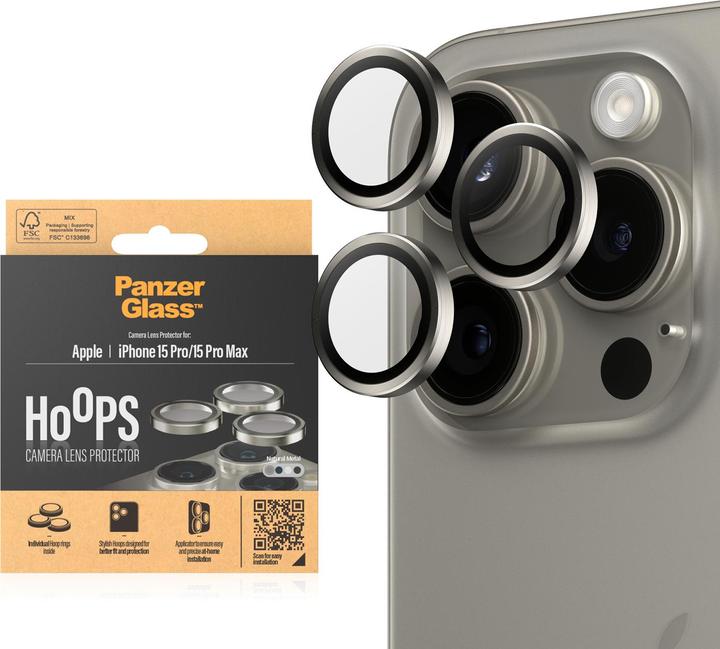 Actual product image PanzerGlass Hoops Camera Lens Protector (1 Piece, Apple iPhone 15 Pro Max, Apple iPhone 15 Pro)