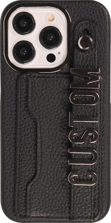 Image du produit PhoneLook Coque Personnalisée cuir sur mesure avec lettrage argent + lanière et compartiment carte (Apple iPhone 15 Pro)