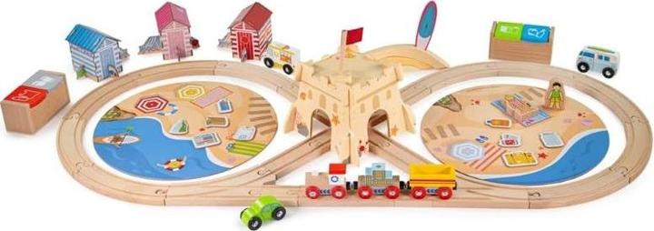 Immagine prodotto Bigjigs Set ferroviario in legno Sea Coast Cleaning Up, 70 pezzi.