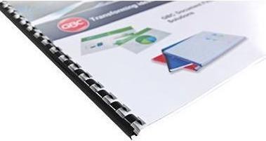 Actual product image GBC Binder spine 12mm, 21 rings, black, 100 pcs.