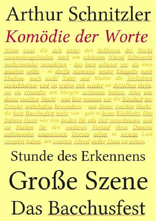 Immagine prodotto Komödie der Worte (Tedesco, Arthur Schnitzler, 2016)