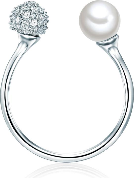 Actual product image Lulu & Jane Ladies brass cubic zirconia shell pearl silver - 29445 (52)
