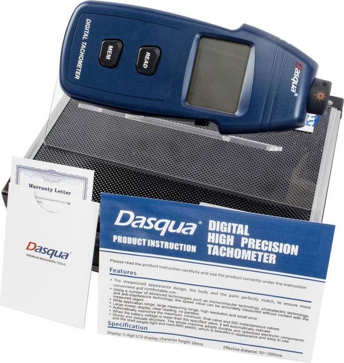 Image du produit Dasqua Tachymètre numérique 2.5 à 99999 tr/min (Mallette d'instruments de mesure)