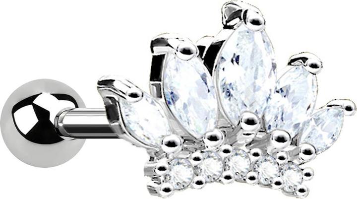 Produktbild Star Piercing Micro Barbell silber Diadem (Chirurgenstahl 316L, Messing)
