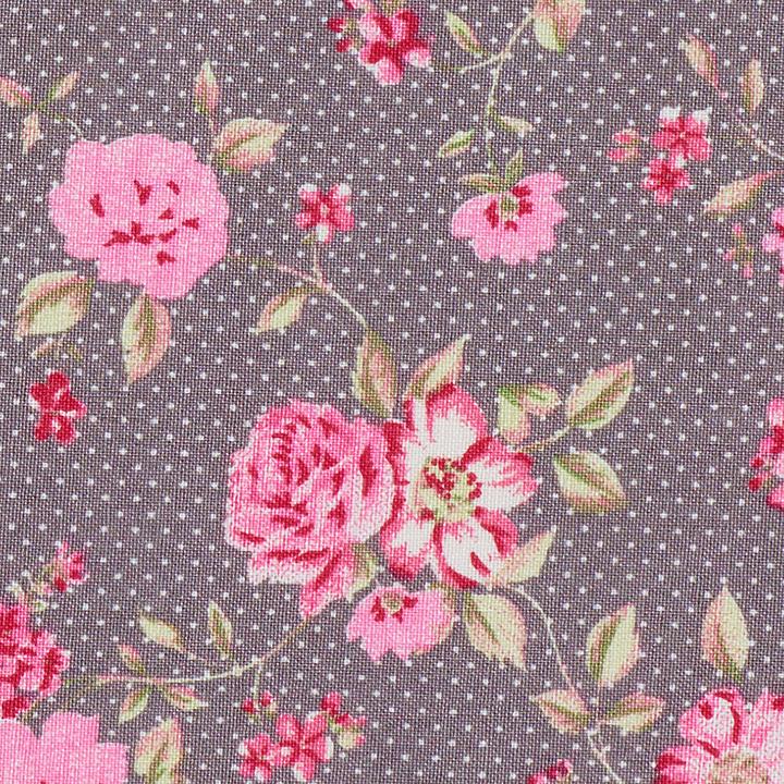 Immagine prodotto Westfalenstoffe Tessuto di cotone "Rosenborg" rosa/taupe, largo 150 cm, al metro