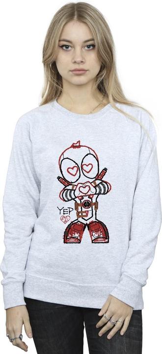 Actual product image Womens/Ladies Deadpool Love Beam Line Sweatshirt (M)