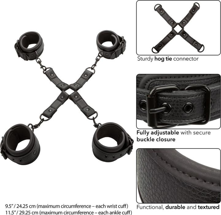 Productafbeelding CalExotics Nocturnal Hog Tie Connector Cuero Verstelbaar Zwart