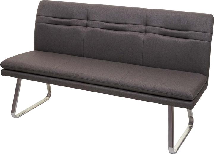 Immagine prodotto Swisshandel24 Panca, panca per sala da pranzo panca imbottita, schienale in tessuto/tessuto acciaio inox (160 cm)