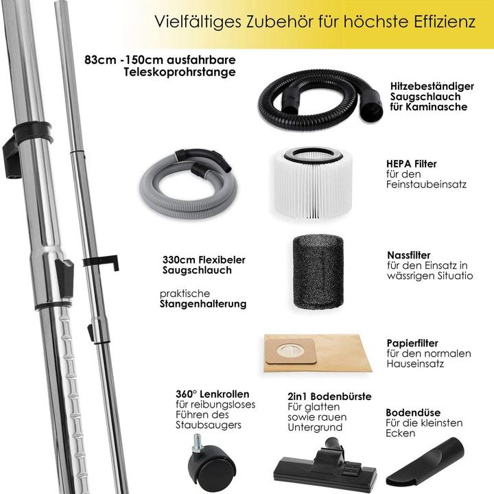 Produktbild Masko 6IN1 Industriestaubsauger Gelb (Nass-Trockensauger)