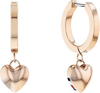 Tommy Hilfiger Modernà bronzové náuÅ¡nice kruhy s pÅ™ÃvÄ›sky Hanging Heart 2780666