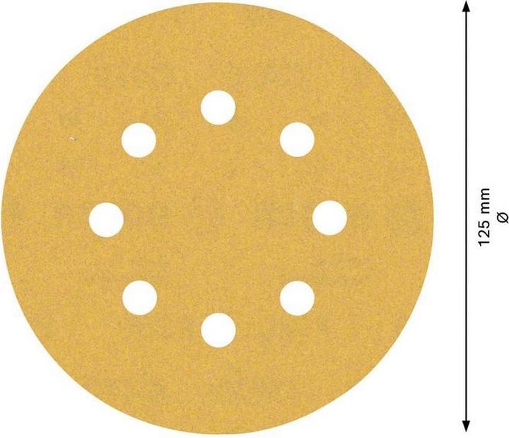 Immagine prodotto Bosch Professional Zubehör EXPERT C470 Carta abrasiva a 8 fori per levigatrice rotorbitale, 125 mm, G 180, 5 pezzi. (180)