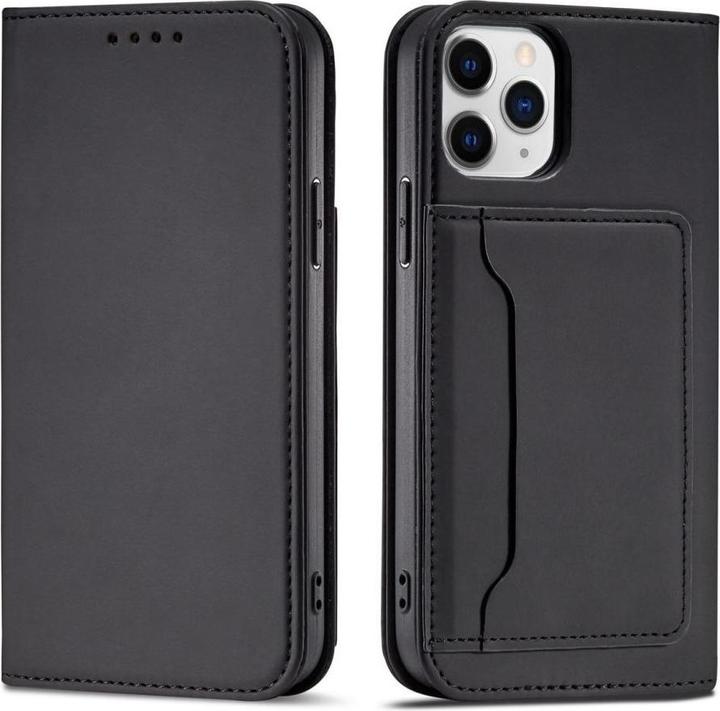 Actual product image Hurtel Magnet Card Case for iPhone 12 Pro Max Pouch Card Wallet Card Holder Black (Apple iPhone 12 Pro Max)