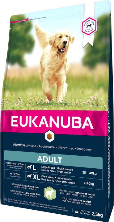 Immagine prodotto Eukanuba Agnello e riso per adulti con attività normale (Adulto, 1 pz., 2500 g)