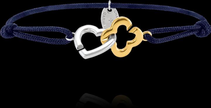 Charles Garnier PASSION Herz- und Kleeblatt-Armband in Silber und Goldsilber (19 cm, Silber und Gold)