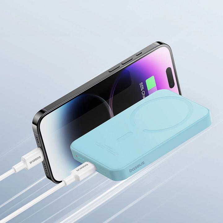 Actual product image Baseus mini power bank 5000mAh 20W + USB-C cable (20V/3A) - blue (5000 mAh, 20 W, 19.25 Wh)
