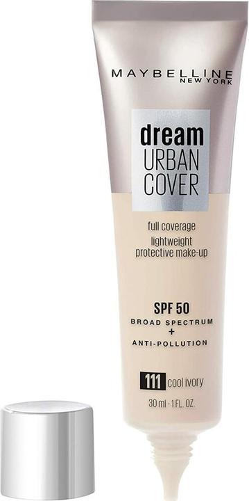 Actual product image Maybelline New York Dream Urban Cover Foundation 111 Cool Ivory Spf50 30ml (111 Cool Ivory)