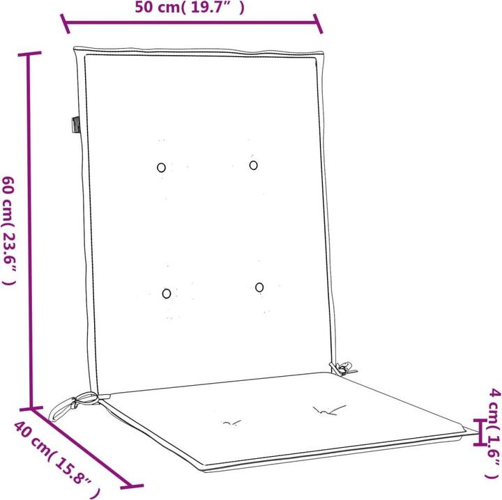 Productafbeelding VidaXL Kussens voor lage rugleuning 2 stuks stof (100 x 50 x 4 cm)