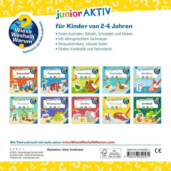 Productafbeelding Ravensburger Wieso? Weshalb? Warum? junior AKTIV: Fahrzeuge (Duits, Oliver Kockmann, 2024)