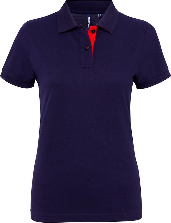 Asquith & Fox Kurzarm Kontrast Polo Shirt (L)
