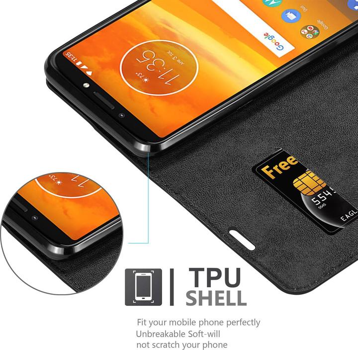Actual product image Cadorabo Book Invisible Magnet Cover (Motorola Moto E5 Plus)
