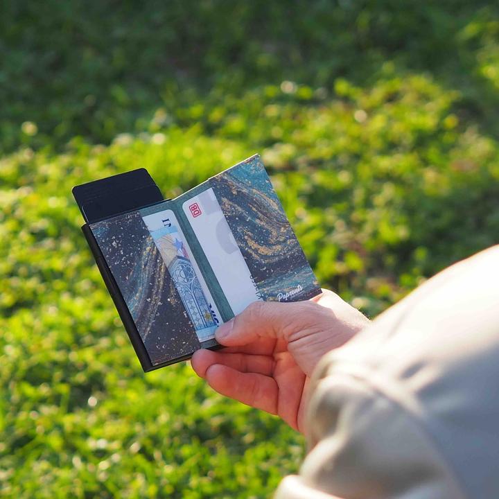 Produktbild Paprcuts RFID Alu Kartenetui Saphire Marble