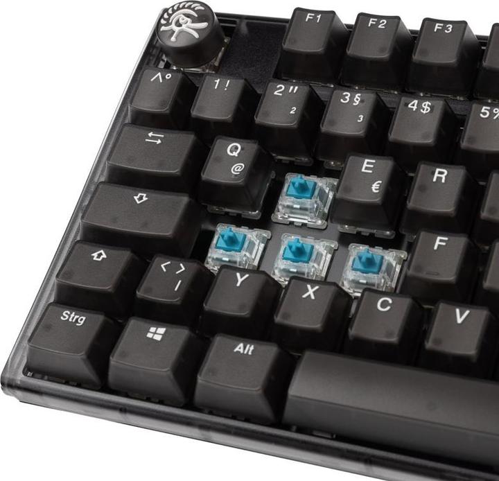 Actual product image Ducky One 3 Aura Black TKL Gaming Keyboard, RGB LED - MX-Blue (DE, Cable)