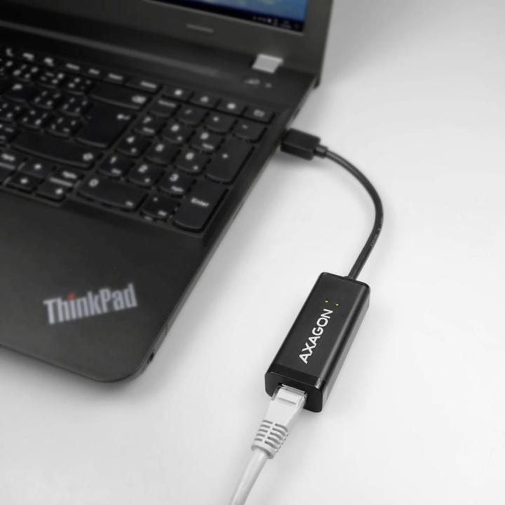 Actual product image Axagon ADE-SR Gigabit Ethernet 10/100/1000 Adapter - USB 3.0 Type A (USB 3.0, RJ45 (1x))