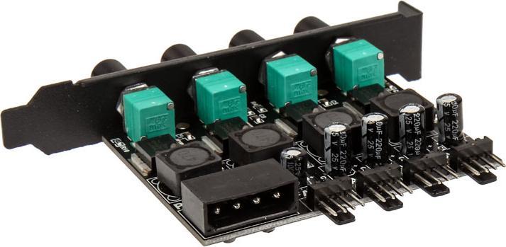 Actual product image Lamptron CP436 4-channel fan controller for PCI slot - black (4 Fan)