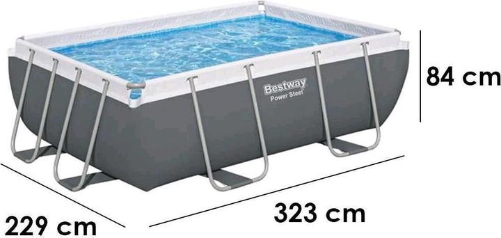 Produktbild Bestway Power Steel Frame Pool Set mit Filterpumpe 282 x 196 x 84 cm (282 x 196 x 84 cm)