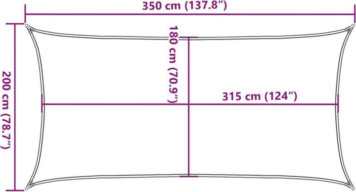 Produktbild VidaXL Sonnensegel (200 x 350 cm)