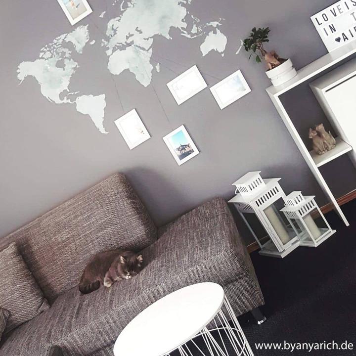 Actual product image Trenddeko Watercolor world map (140 x 72 cm)