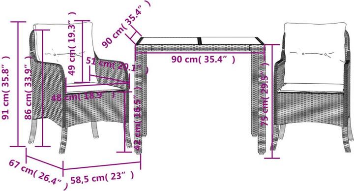 Produktbild VidaXL Paris (90 cm)