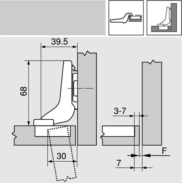 Produktbild Blum Topfband CLIP top, Innenband 110 °
