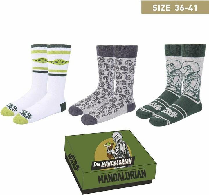 Produktbild NoName STAR WARS - The Mandalorian - Pack de 3 paires de chaussettes (P36-41) (3er Pack, 36 - 41)
