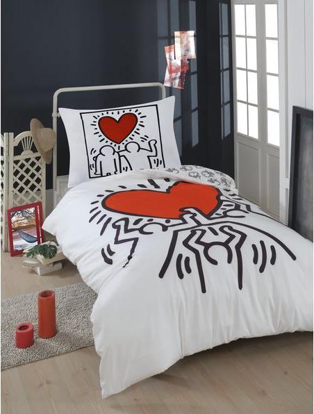 Actual product image Keith Haring Love (Bedding set, 65 x 100 cm, 160 x 210 cm)