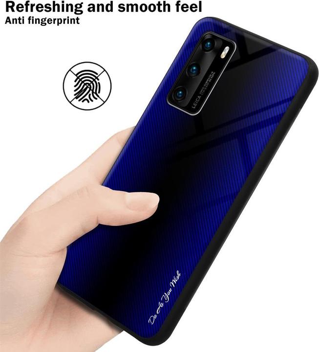 Actual product image Cadorabo TPU Striped Glass Cover (Huawei P40)