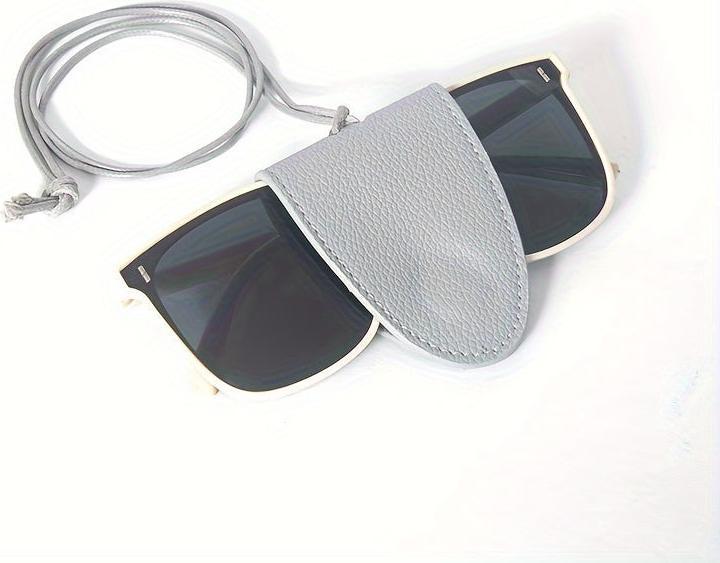 Image du produit Only-Bags.Store Étui à lunettes en cuir PU avec tour de cou - Porte-lunettes de soleil magnétique portable -