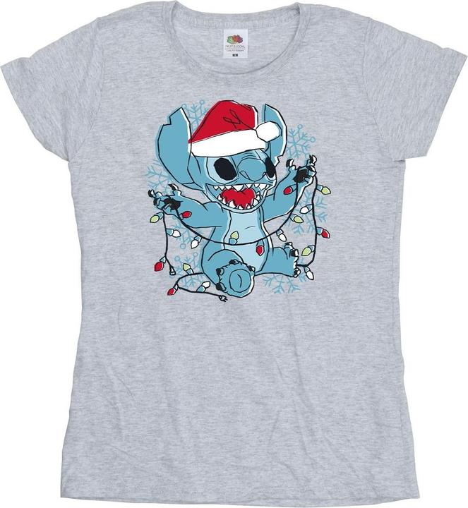 Disney Lilo And Stitch Christmas Lights Sketch TShirt (M)