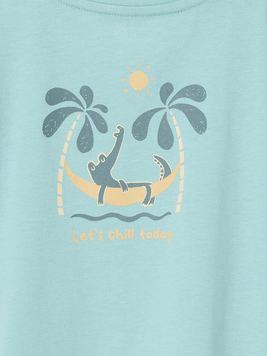 Produktbild Vertbaudet Bio-Kollektion: Baby T-Shirt mit Print hinten und Verschluss an der Schulter (92)